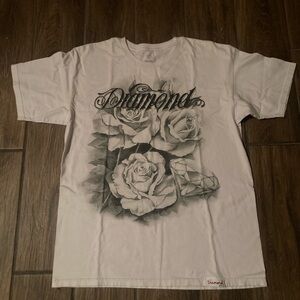 Diamond Supply Co. white rose tee